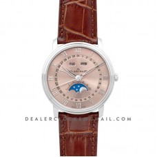 Blancai Villeret Quantieme Complet in Champagne Dial on Brown Leather Strap