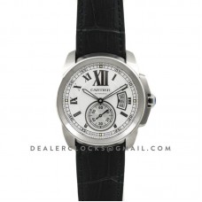 Calibre de Cartier White Dial on Black Leather Strap Calibre de Cartier White Dial on Black Leather Strap