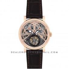 Giga Tourbillon Round Skeleton in Rose Gold on Brown Leather Strap Giga Tourbillon Round Skeleton in Rose Gold on Brown Leather Strap