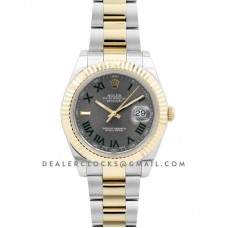 Datejust II 111497 Silver Dial in Gold/Steel with Roman Markers on Oyster Bracelet Datejust II 111497 Silver Dial in Gold/Steel with Roman Markers on Oyster Bracelet