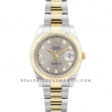 Datejust II 116333 Silver Dial in Yellow Gold/Steel with Diamond Markers