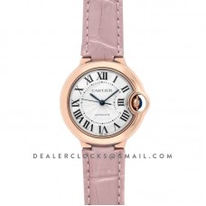 Ballon Bleu De Cartier 36mm Silver Dial in Pink Gold on Pink Leather Strap Ballon Bleu De Cartier 36mm Silver Dial in Pink Gold on Pink Leather Strap