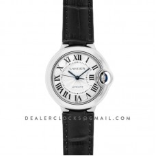 Ballon Bleu De Cartier 36mm Silver Dial in Steel on Black Leather Strap Ballon Bleu De Cartier 36mm Silver Dial in Steel on Black Leather Strap