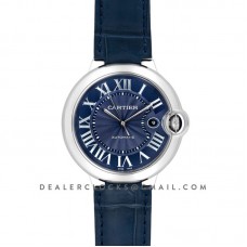 Ballon Bleu De Cartier 42mm Blue Dial in Steel on Blue Leather Strap Ballon Bleu De Cartier 42mm Blue Dial in Steel on Blue Leather Strap