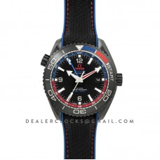 Seamaster Planet Ocean GMT “Deep Black” Red/Blue Ceramic