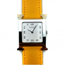 Heure H Steel on Yellow Fjord Leather Strap
