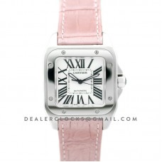 Santos 100 Ladies 33mm White Dial in Steel Santos 100 Ladies 33mm White Dial in Steel
