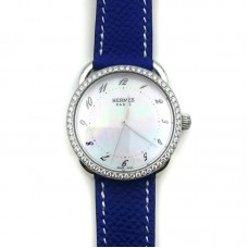 Arceau Steel with Diamond Bezel on Blue Epsom Leather Strap Arceau Steel with Diamond Bezel on Blue Epsom Leather Strap