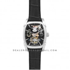 Kalpa Grande Tourbillon Black Dial in Steel on Black Leather Strap