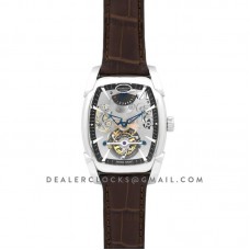 Kalpa Grande Tourbillon Silver Dial in Steel on Brown Leather Strap
