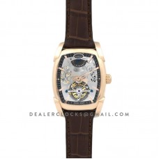 Kalpa Grande Tourbillon Silver Dial in Rose Gold on Brown Leather Strap