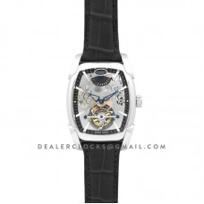Kalpa Grande Tourbillon Silver Dial in Steel on Black Leather Strap