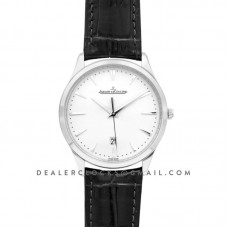 Master Ultra Thin Date 1288420 in Steel on Black Leather Strap