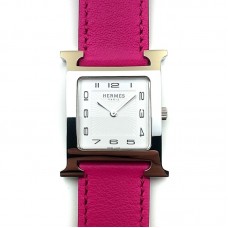 Heure H Steel on Pink Fjord Leather Strap