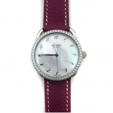 Arceau Steel with Diamond Bezel on Violet Epsom Leather Strap Arceau Steel with Diamond Bezel on Violet Epsom Leather Strap