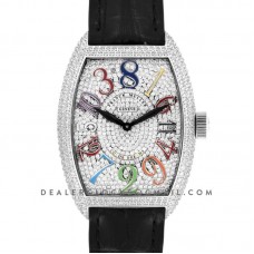 Crazy Hours White Diamond Dial With Colourful Markers in Steel Crazy Hours White Diamond Dial With Colourful Markers in Steel