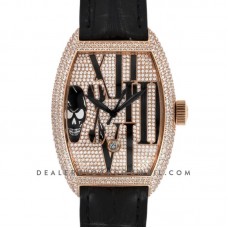 Cintree Curvex Tononke Gothique Diamond Dial in Rose Gold Diamond Paved Bezel
