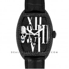 Cintree Curvex Tononke Gothique Black Diamond Dial in PVD Diamond Paved Bezel