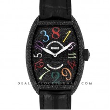 Crazy Hours Black Diamond Dial With Colourful Markers in PVD Crazy Hours Black Diamond Dial With Colourful Markers in PVD