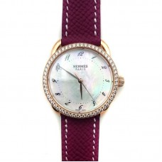 Arceau Rose Gold with Diamond Bezel on Violet Epsom Leather Strap Arceau Rose Gold with Diamond Bezel on Violet Epsom Leather Strap