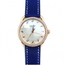 Arceau Rose Gold with Diamond Bezel on Blue Epsom Leather Strap Arceau Rose Gold with Diamond Bezel on Blue Epsom Leather Strap
