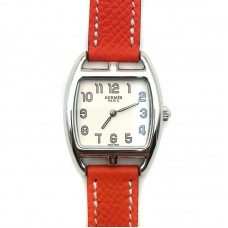 Cape Cod Tonneau Steel on Orange Epsom Leather Strap