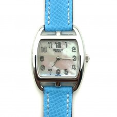 Cape Cod Tonneau Steel on Light Blue Epsom Leather Strap
