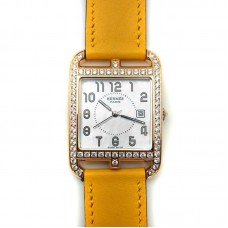 Cape Cod GM Quartz Rose Gold with Diamond Bezel on Yellow Fjord Leather Strap