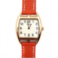 Cape Cod Tonneau Rose Gold on Orange Epsom Leather Strap Cape Cod Tonneau Rose Gold on Orange Epsom Leather Strap