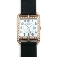 Cape Cod GM Quartz Rose Gold with Diamond Bezel on Black Epsom Leather Strap