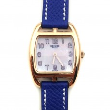 Cape Cod Tonneau Rose Gold on Blue Epsom Leather Strap Cape Cod Tonneau Rose Gold on Blue Epsom Leather Strap