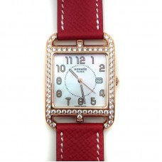 Cape Cod GM Quartz Rose Gold with Diamond Bezel on Red Epsom Leather Strap