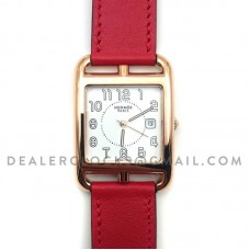 Cape Cod GM Quartz Rose Gold on Red Fjord Leather Strap