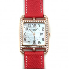 Cape Cod GM Quartz Rose Gold with Diamond Bezel on Vermilion Epsom Leather Strap