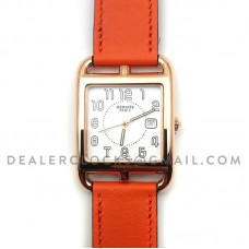 Cape Cod GM Quartz Rose Gold on Orange Fjord Leather Strap