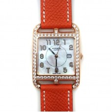 Cape Cod GM Quartz Rose Gold with Diamond Bezel on Orange Epsom Leather Strap