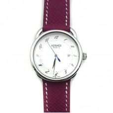 Arceau Steel on Violet Epsom Leather Strap Arceau Steel on Violet Epsom Leather Strap