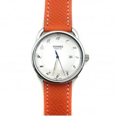 Arceau Steel on Orange Epsom Leather Strap Arceau Steel on Orange Epsom Leather Strap