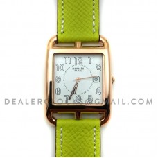 Cape Cod GM Quartz Rose Gold on Green Epsom Leather Strap