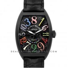 Crazy Hours Black Dial with Colourful Markers in PVD Crazy Hours Black Dial with Colourful Markers in PVD