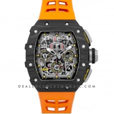 RM 011 Automatic Flyback Chronograph Carbon on Orange Rubber Strap