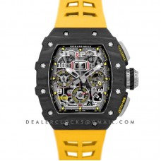 RM 011 Automatic Flyback Chronograph Carbon on Yellow Rubber Strap