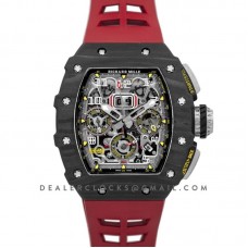 RM 011 Automatic Flyback Chronograph Carbon on Red Rubber Strap